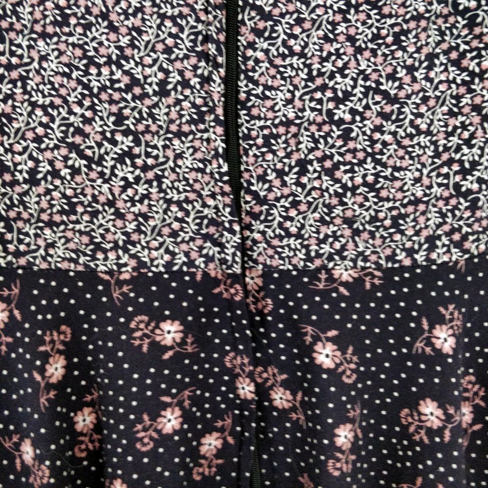 Gunne Sax Calico Floral Brown Pink Corset Sundress - Picture 12 of 16